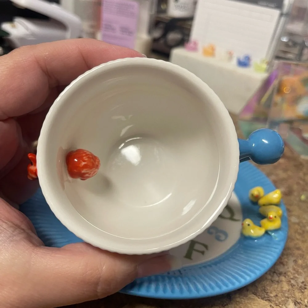 Anthropologie 3D Alphabet Cup and Saucer Set